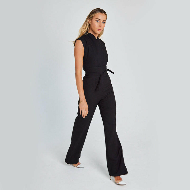 By Belle- Sleeveless Wide-Leg Jumpsuit