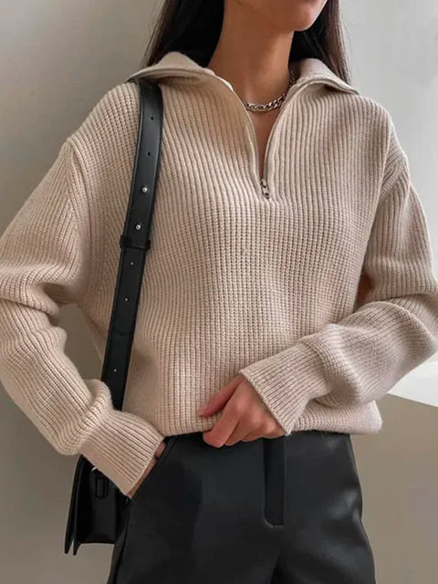 By Belle- Turtleneck Zip Sweater