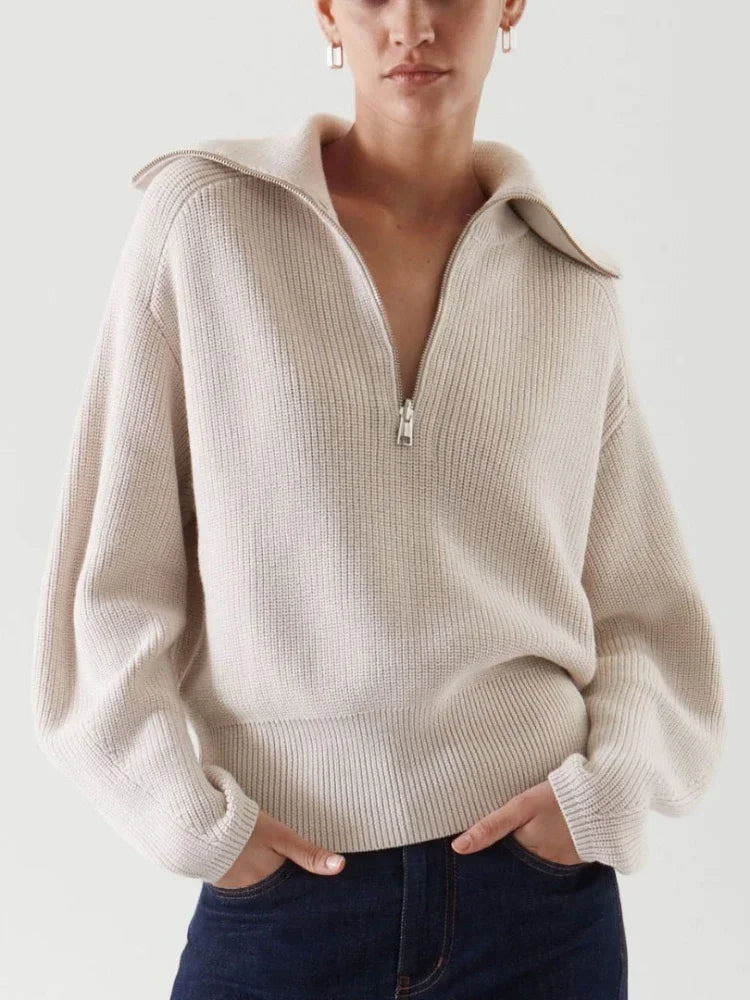 By Belle- Turtleneck Zip Sweater