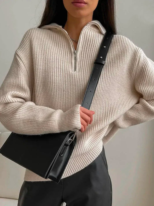 By Belle- Turtleneck Zip Sweater